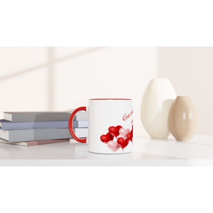 White 11oz Ceramic Mug with Red Color Inside - Cea mai buna mama