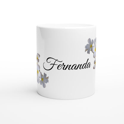 White 11oz Ceramic Mug - Fernanda