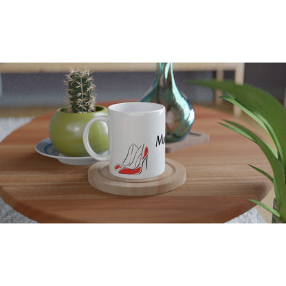 White 11oz Ceramic Mug - Mariana