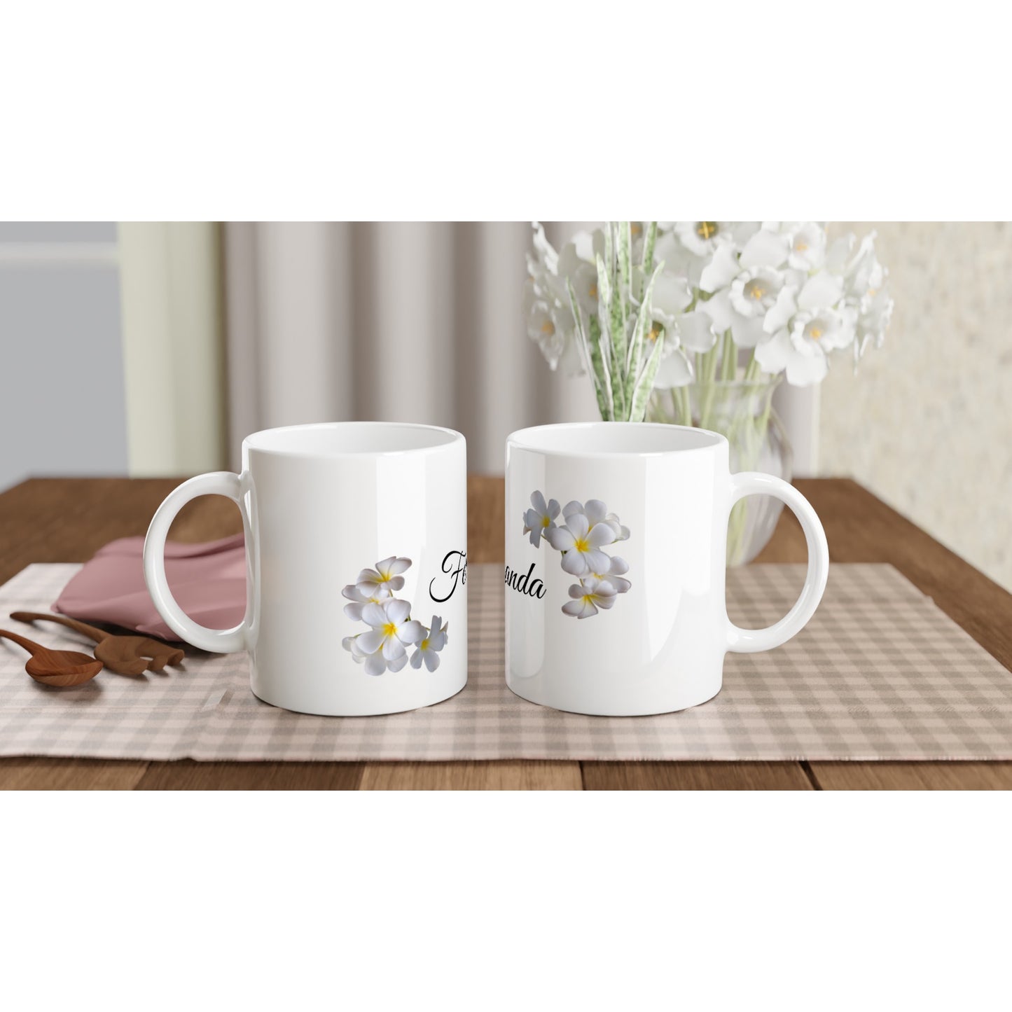 White 11oz Ceramic Mug - Fernanda