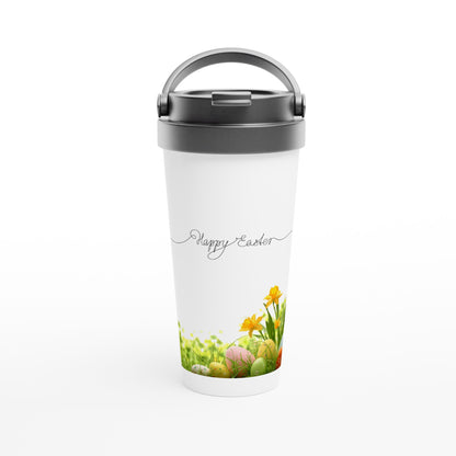 White 15oz Stainless Steel Travel Mug