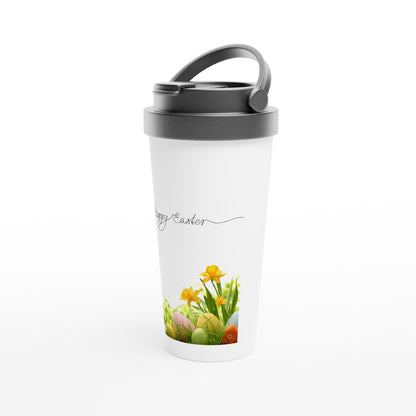 White 15oz Stainless Steel Travel Mug