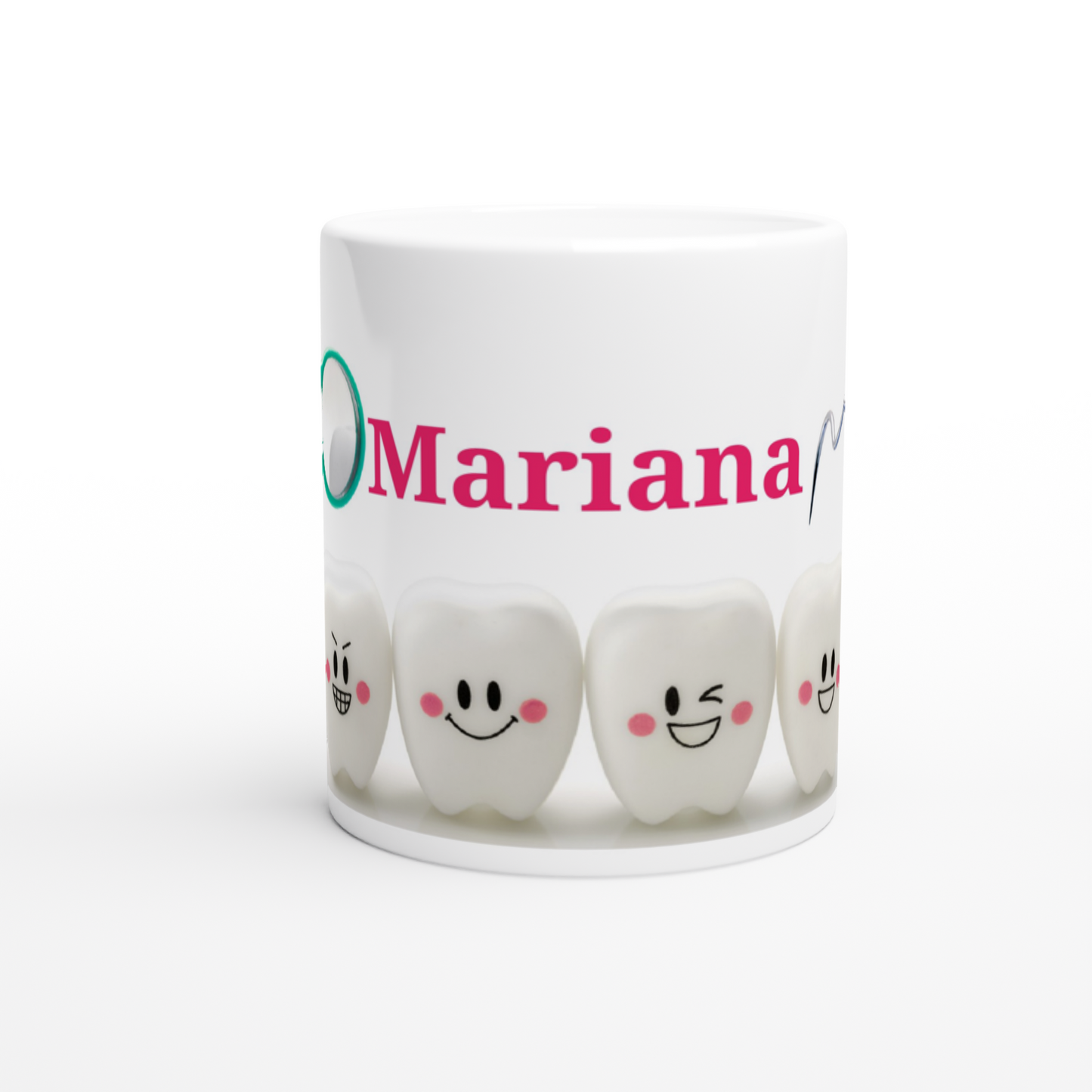 White 11oz Ceramic Mug - Mariana