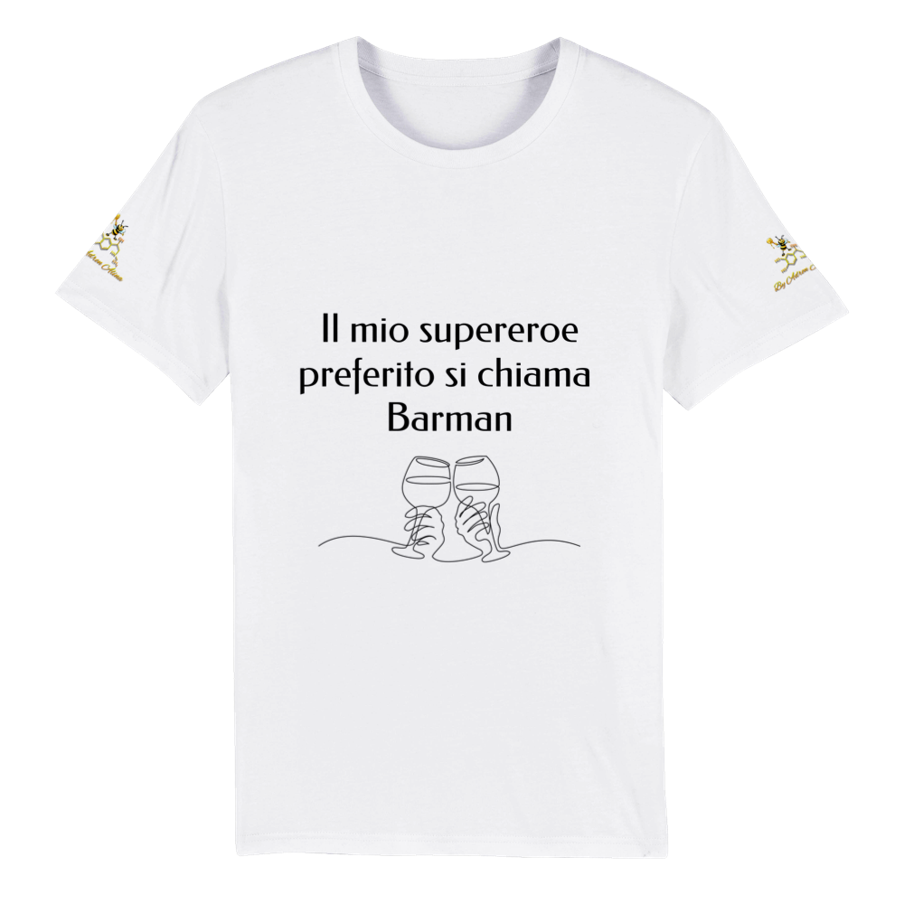 Organic Unisex Crewneck T-shirt - Il mio supereroe preferito si chiama Barman