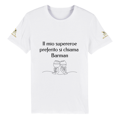 Organic Unisex Crewneck T-shirt - Il mio supereroe preferito si chiama Barman