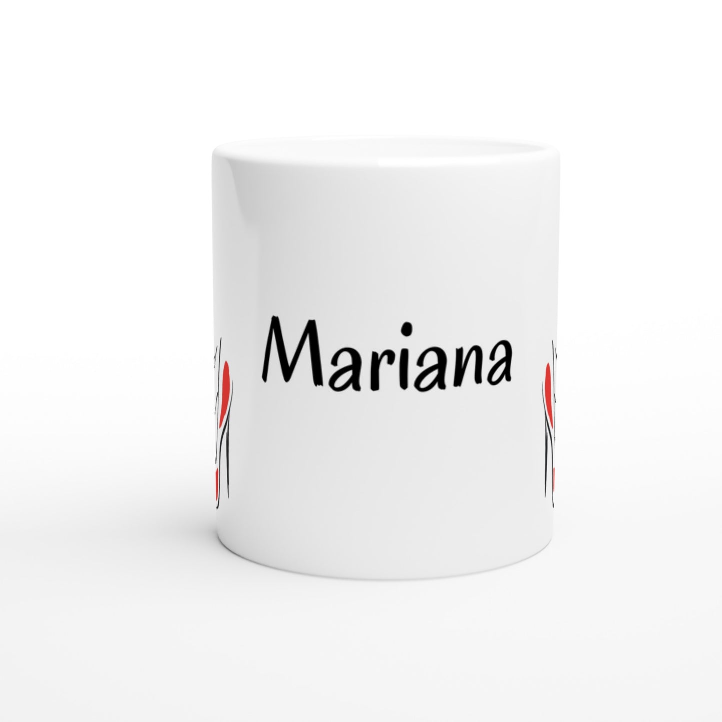 White 11oz Ceramic Mug - Mariana